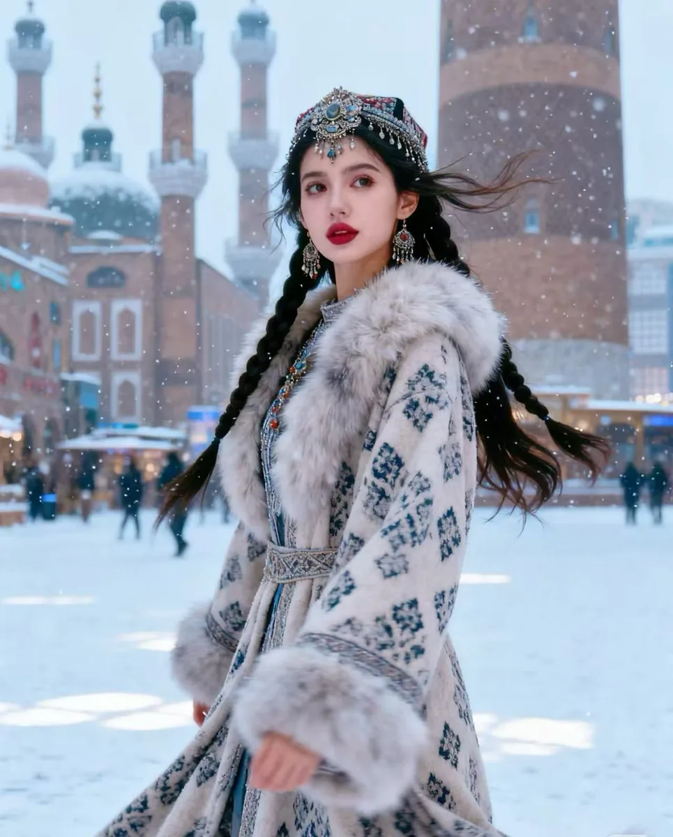 Traditional dress in Kashgar's old-city lanes